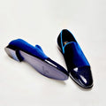 Navy Blue Velvet Loafers