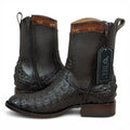 Men's Black Crocodile-Embossed Leather Chelsea Boots - Exotic Textured Western Ankle Boots