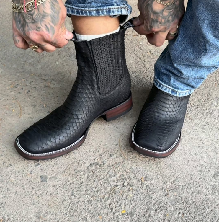 Black Python Cowboy Boots