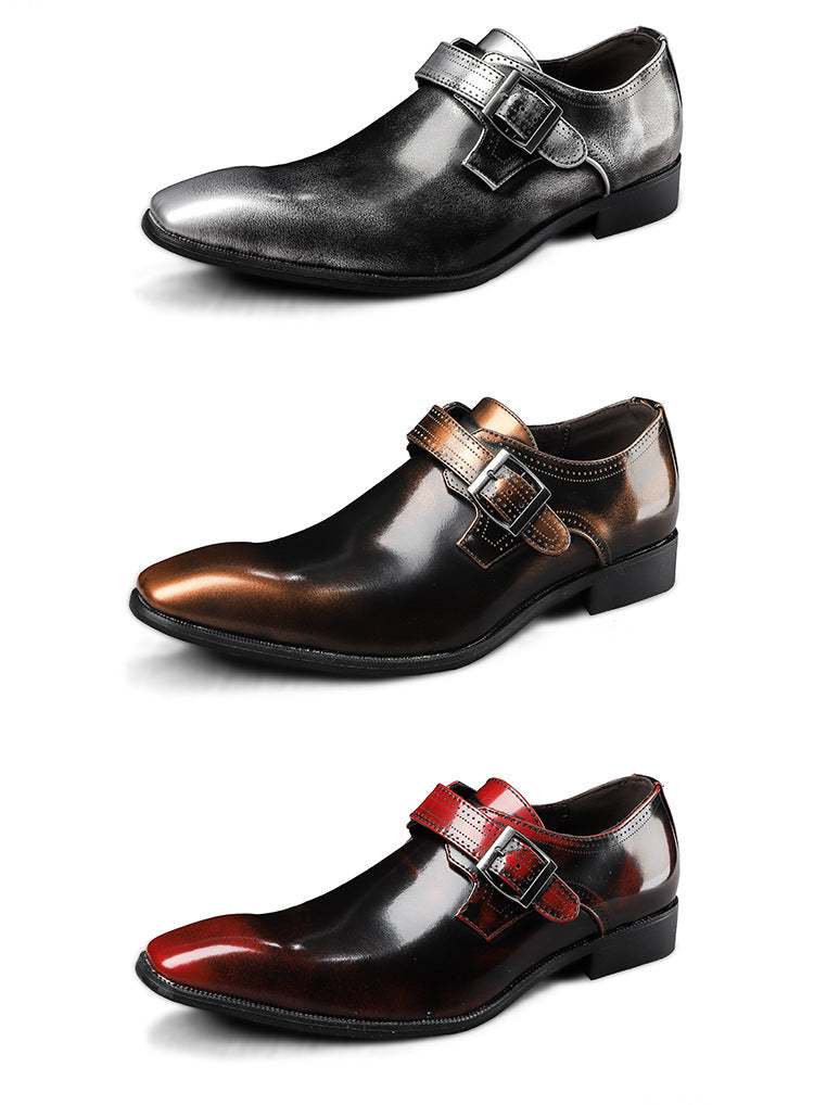 Business Square Toe Leather Shoes