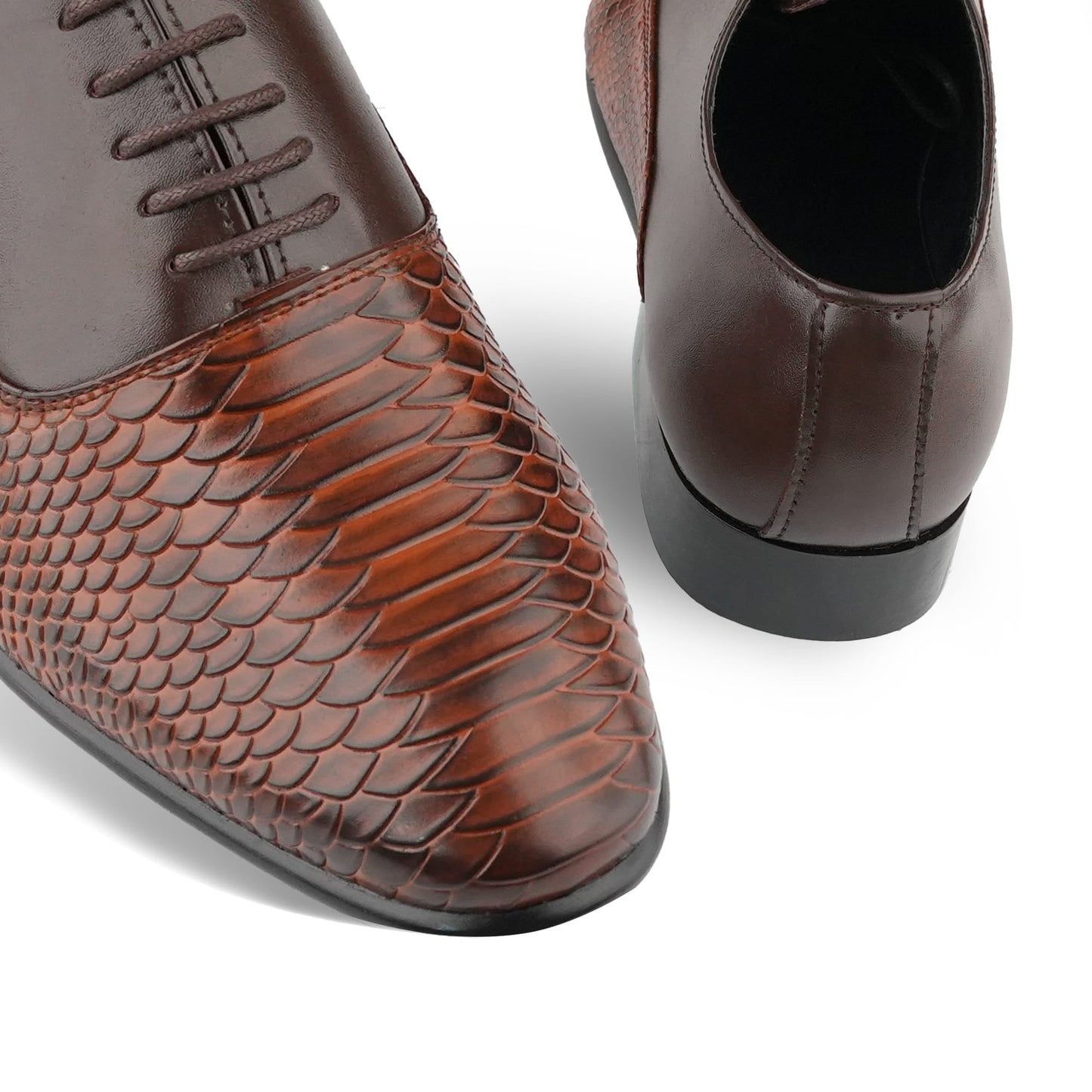 Snakeskin-Inspired Derby Shoes