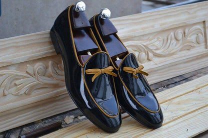 Handmade Black Patent Leather Loafers