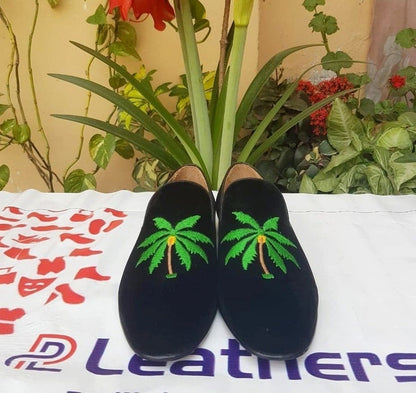 Black Velvet Moccasin Loafers