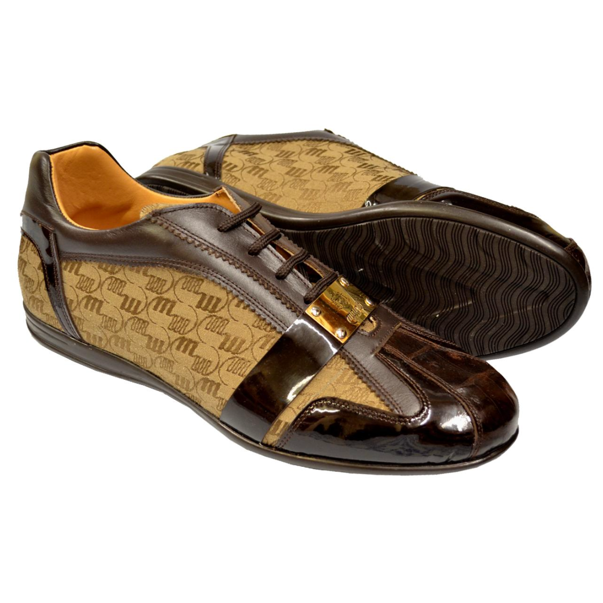 Genuine Crocodile Patent Leather Fabric Sneakers