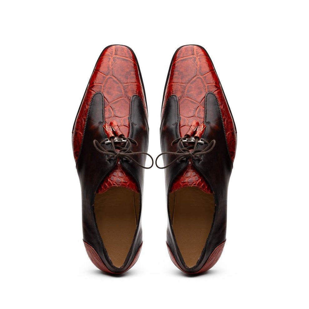 Cognac Alligator & Calfskin Dress Shoes