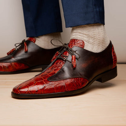 Cognac Alligator & Calfskin Dress Shoes