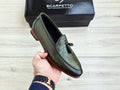 Green Men's Genuine Leather Loafers