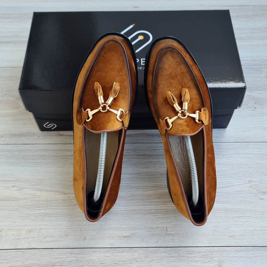 Men's Suede Leather Tassel Loafers