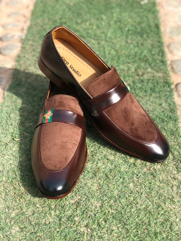 Dark Brown Synthetic Leather Suede
