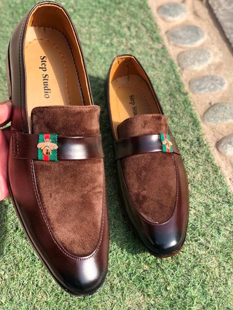 Dark Brown Synthetic Leather Suede