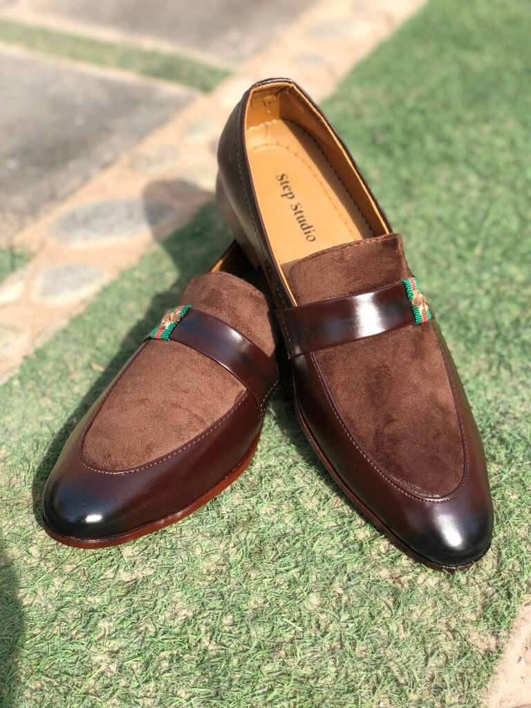 Dark Brown Synthetic Leather Suede