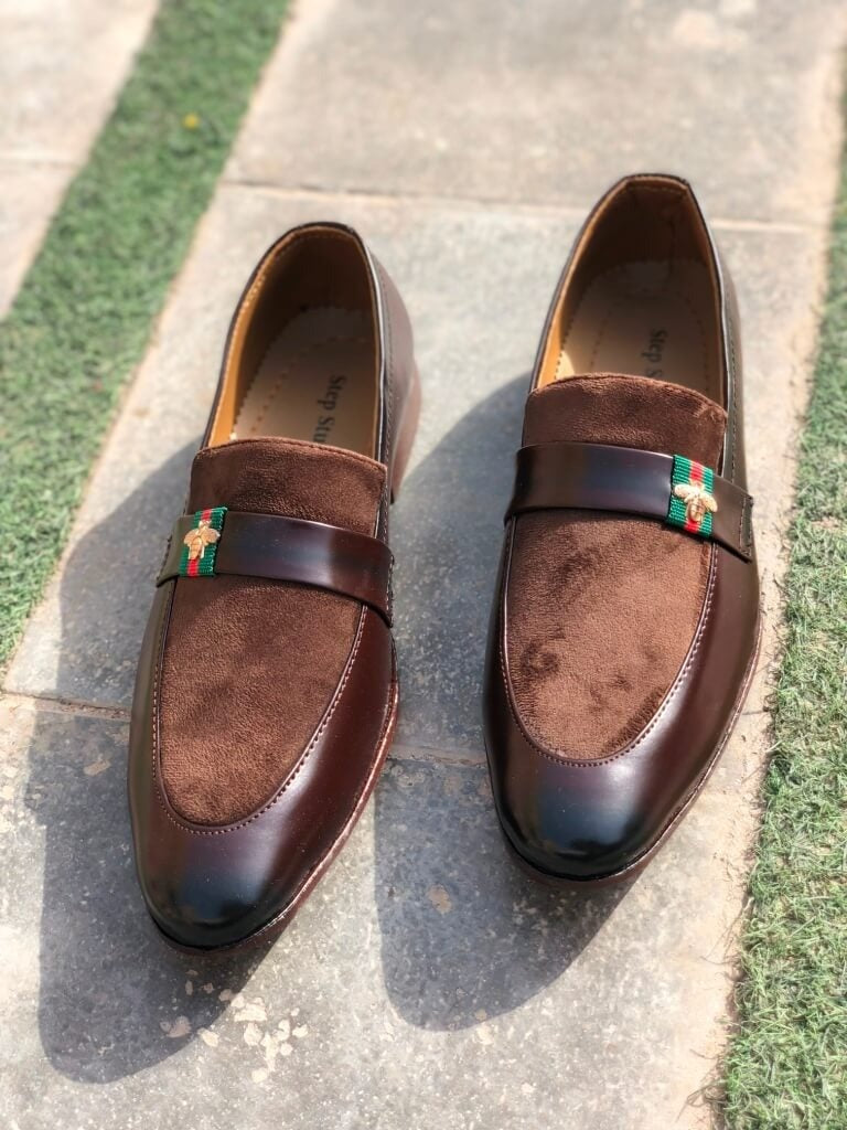 Dark Brown Synthetic Leather Suede