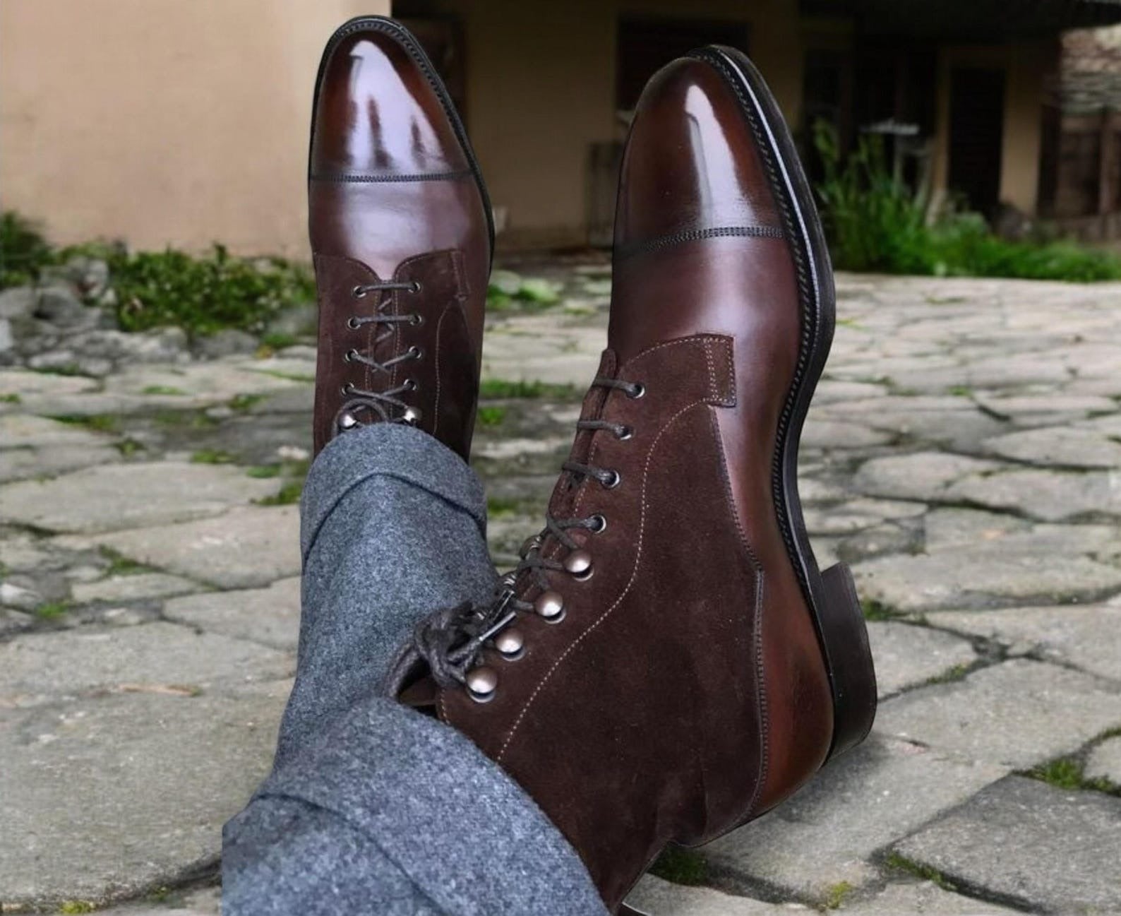 Handmade Mens Button Boots