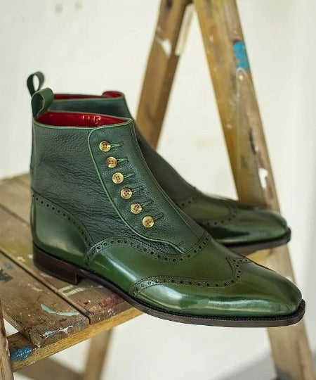 Handmade Mens Button Boots
