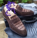 Brown Suede & Brown Nubuck Alligator