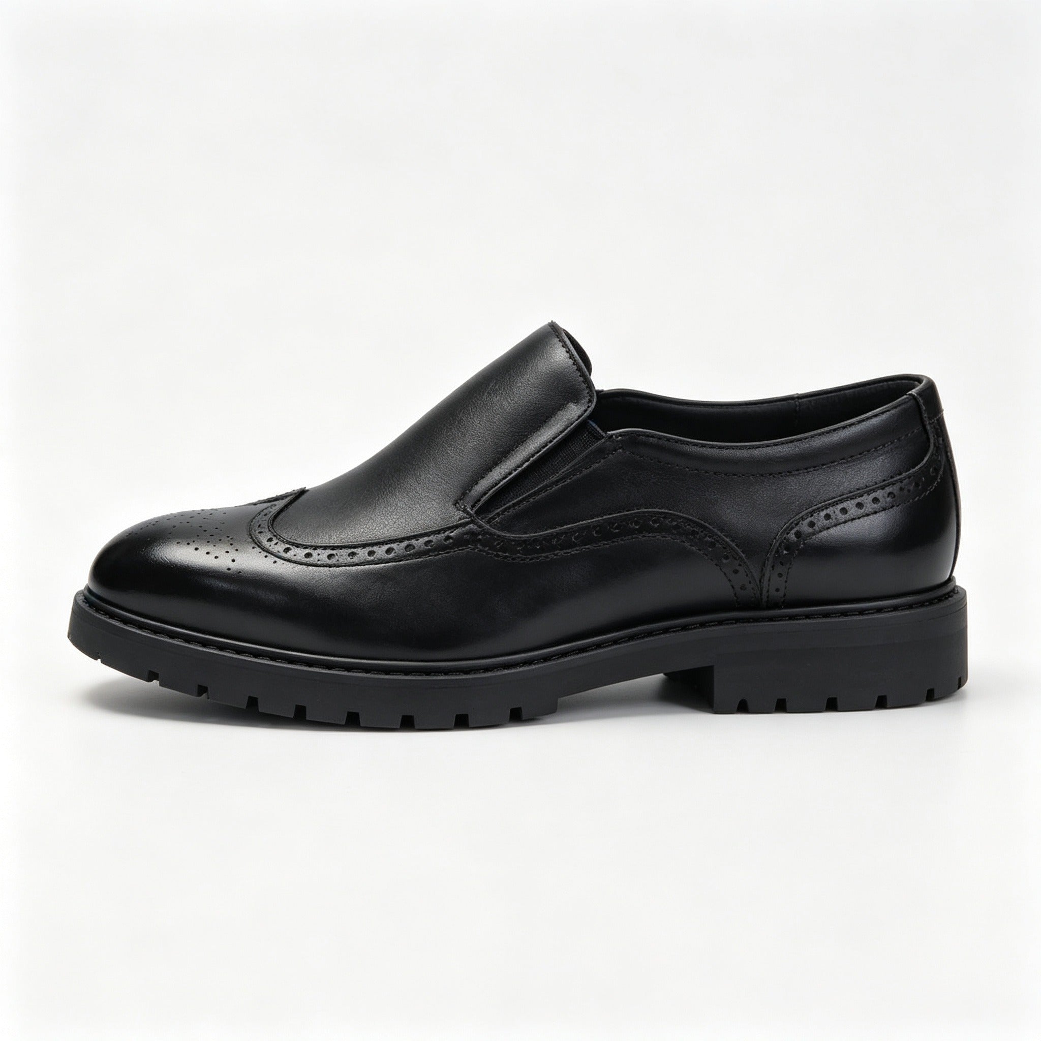 Italian Made Men Wingtip Brogue Leather Loafers