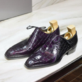 Formal Crocodile Side Lace Oxfords
