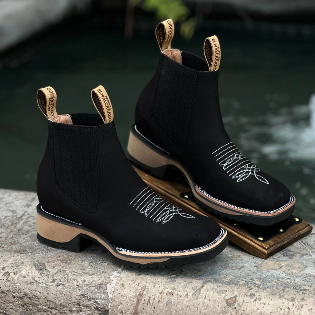 Men's Vintage Suede Embroidered Boots