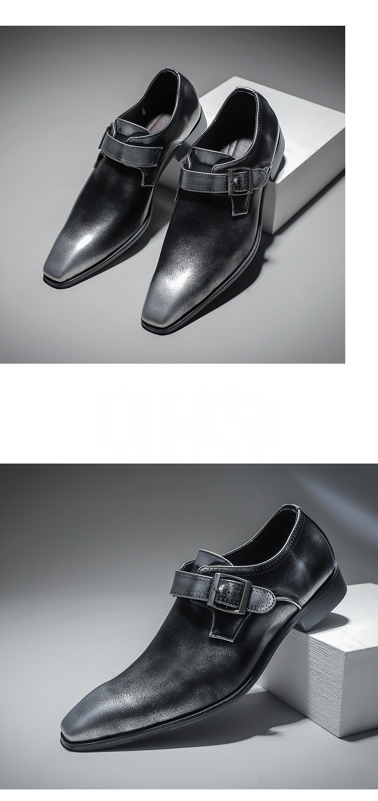 Business Square Toe Leather Shoes