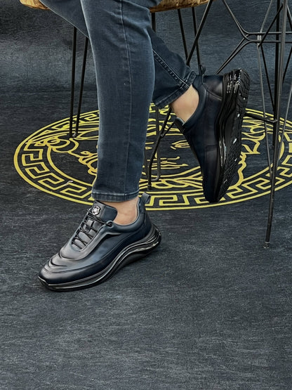 Men's Premium Leather Business Casual Sneakers Slip-On Comfort