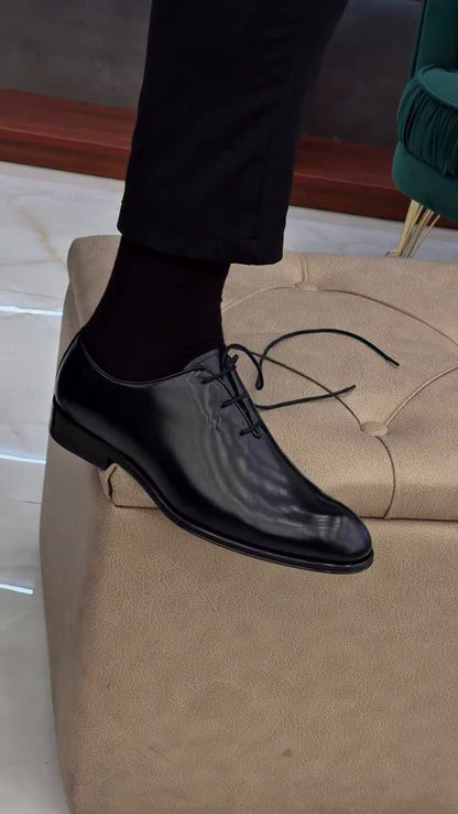 Men's Oxford Shoes Black Leather Simple Dress Shoes
