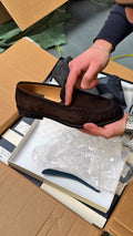 Men's Dark Brown Suede Ruched Loafers - Slip-On Casual Dress Shoes For Everyday & Office