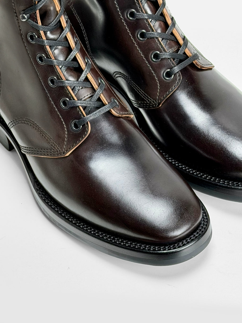 Dark Brown Lace-Up Combat Boots