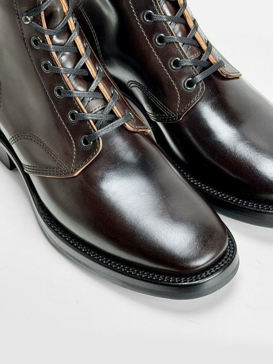 Dark Brown Lace-Up Combat Boots