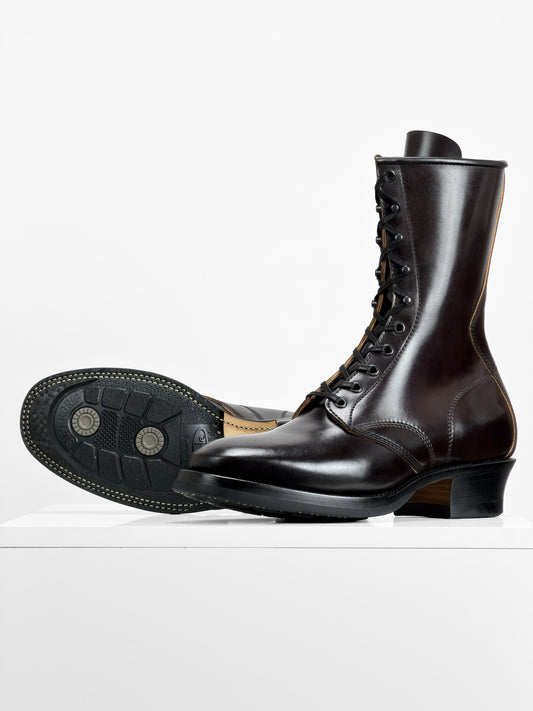 Dark Brown Lace-Up Combat Boots
