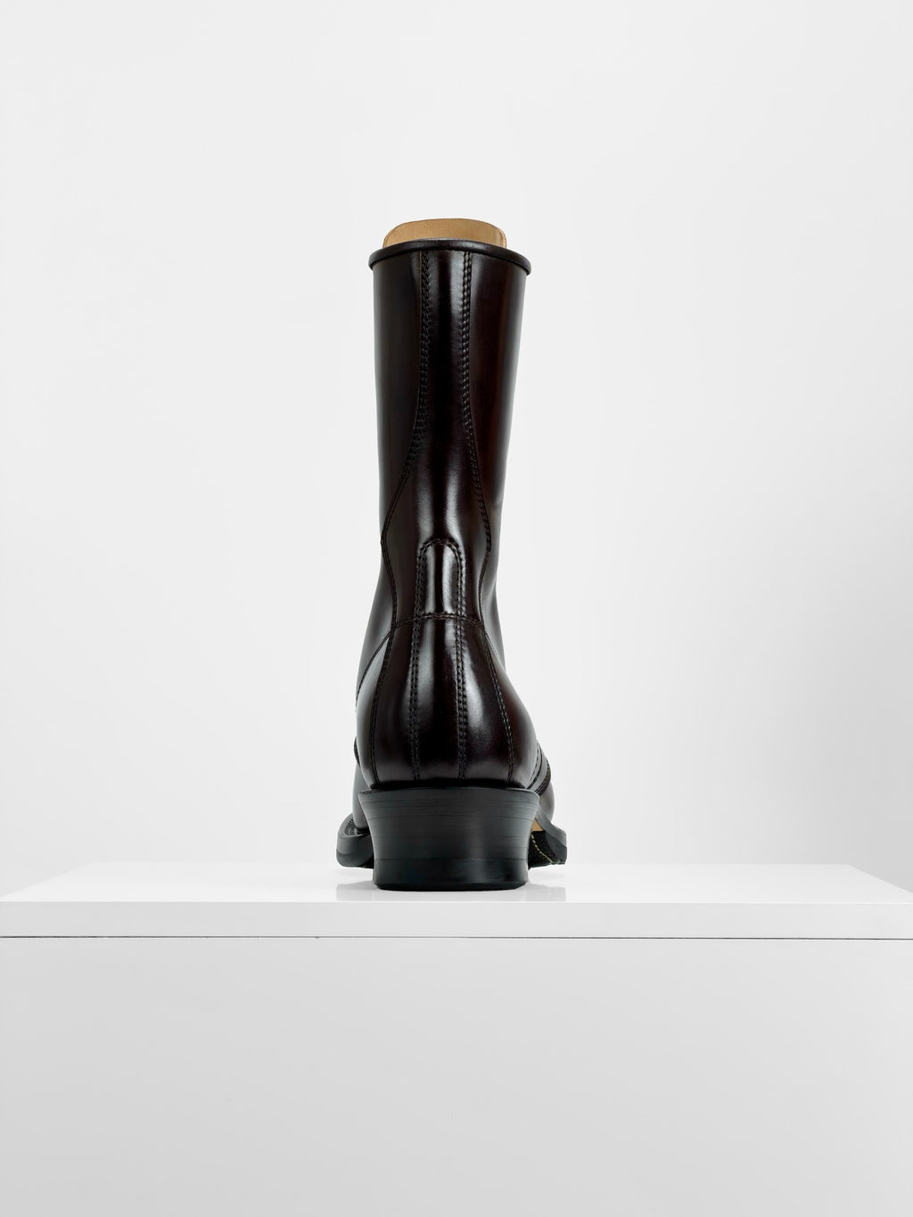 Dark Brown Lace-Up Combat Boots