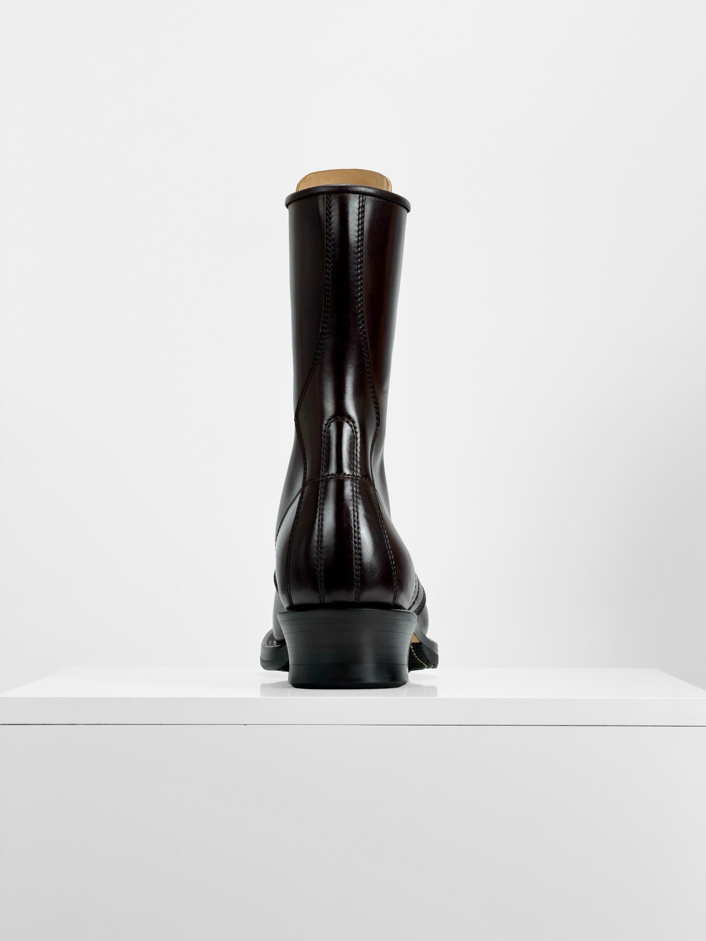 Dark Brown Lace-Up Combat Boots