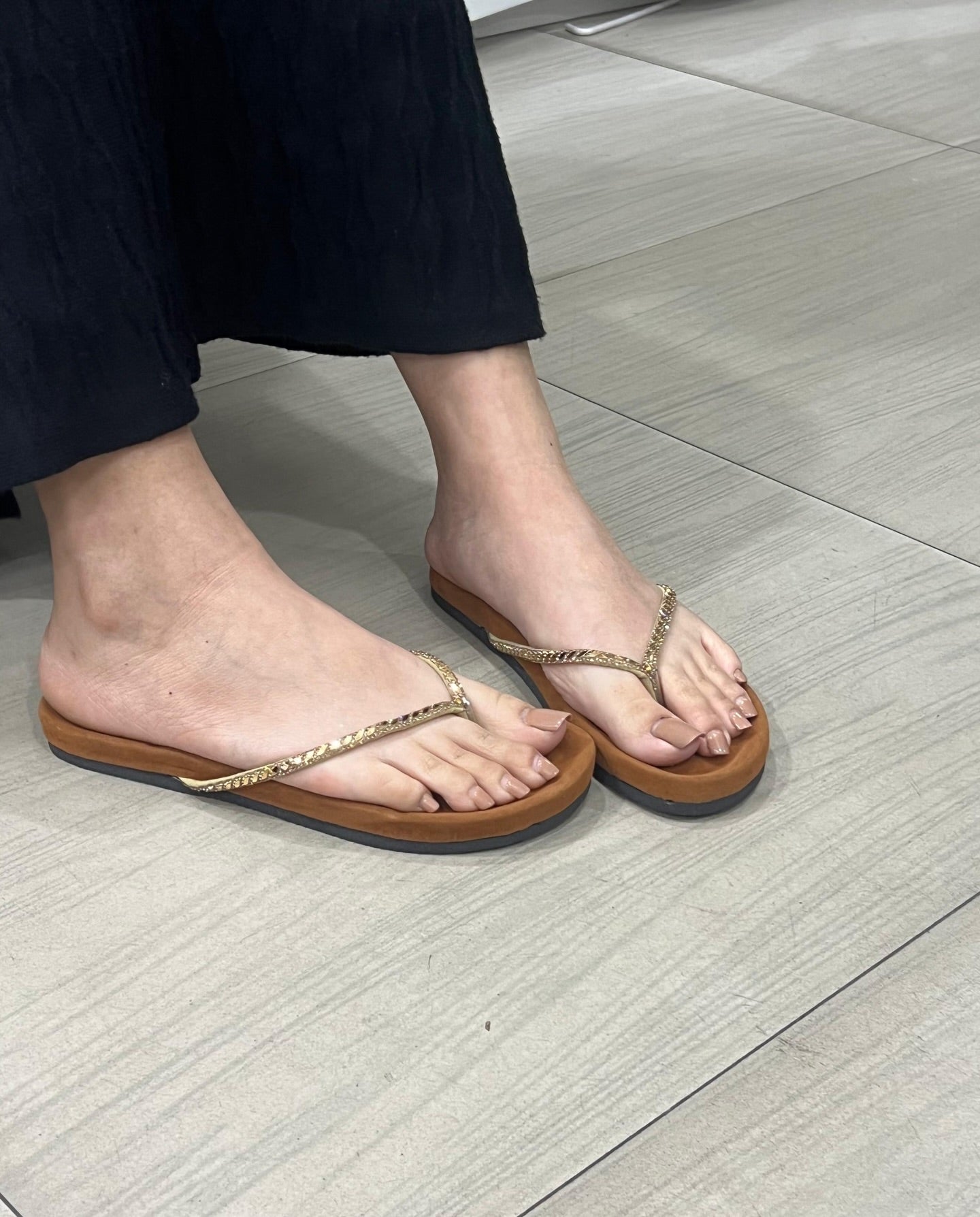 Glitter Flip Flops Women Summer Beach Casual Flat Thong Sandals