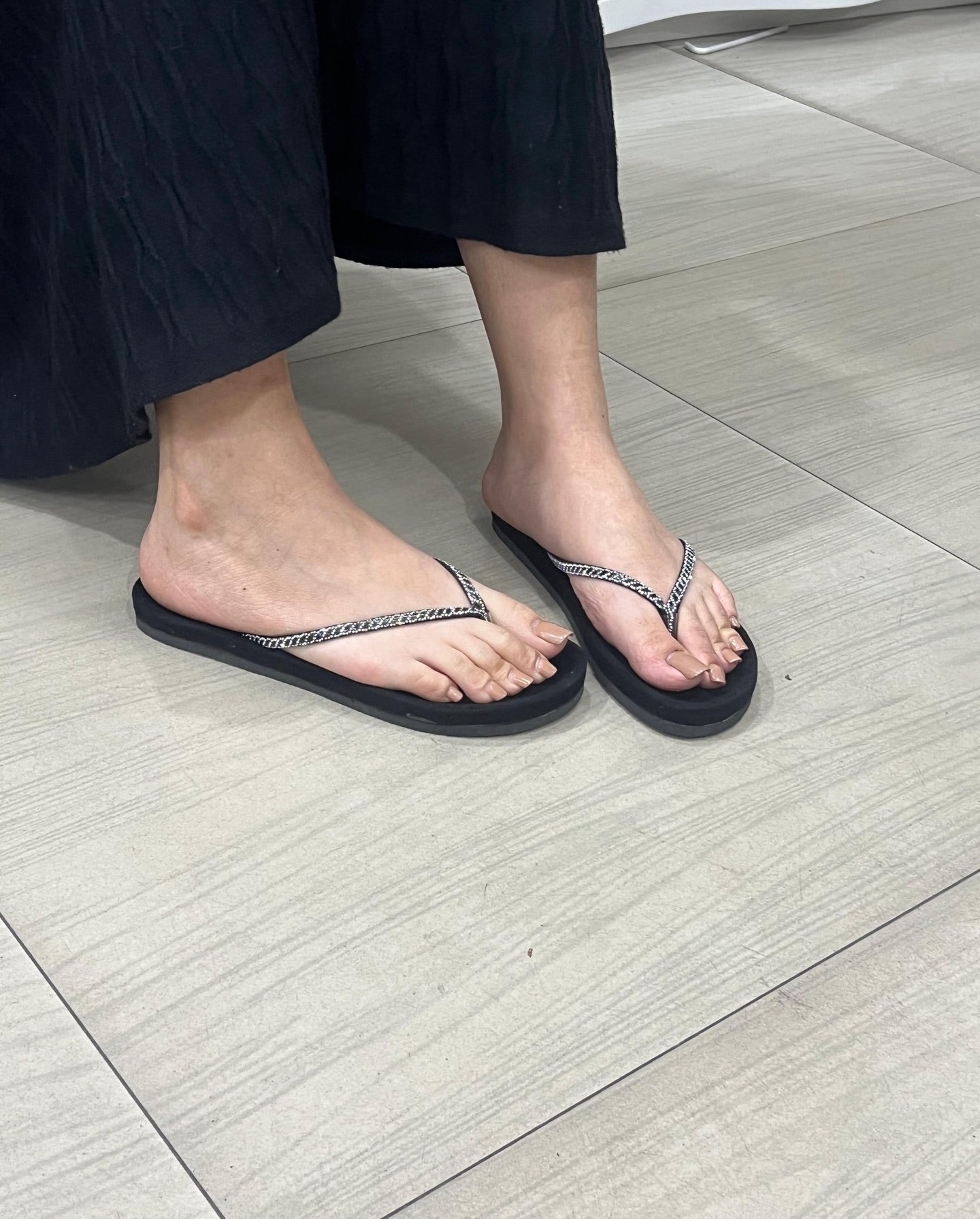 Glitter Flip Flops Women Summer Beach Casual Flat Thong Sandals