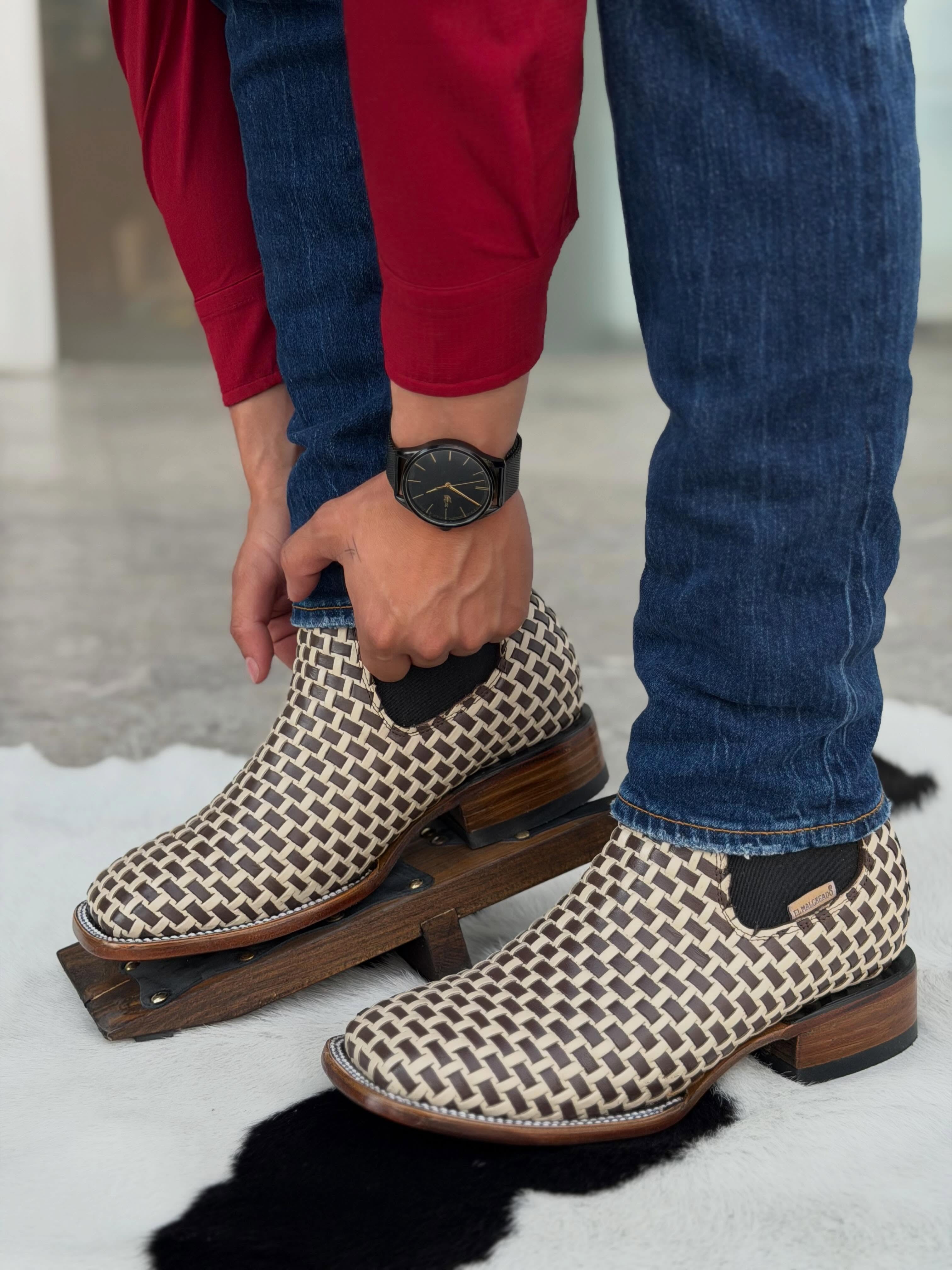Woven Colorblock Chelsea West Booties