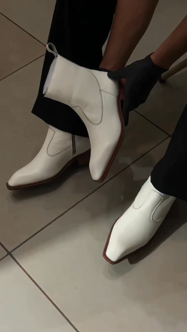 Men's White Chelsea Ankle Boots, Minimalist Leather Western Boots, Casual & Formal Footwear