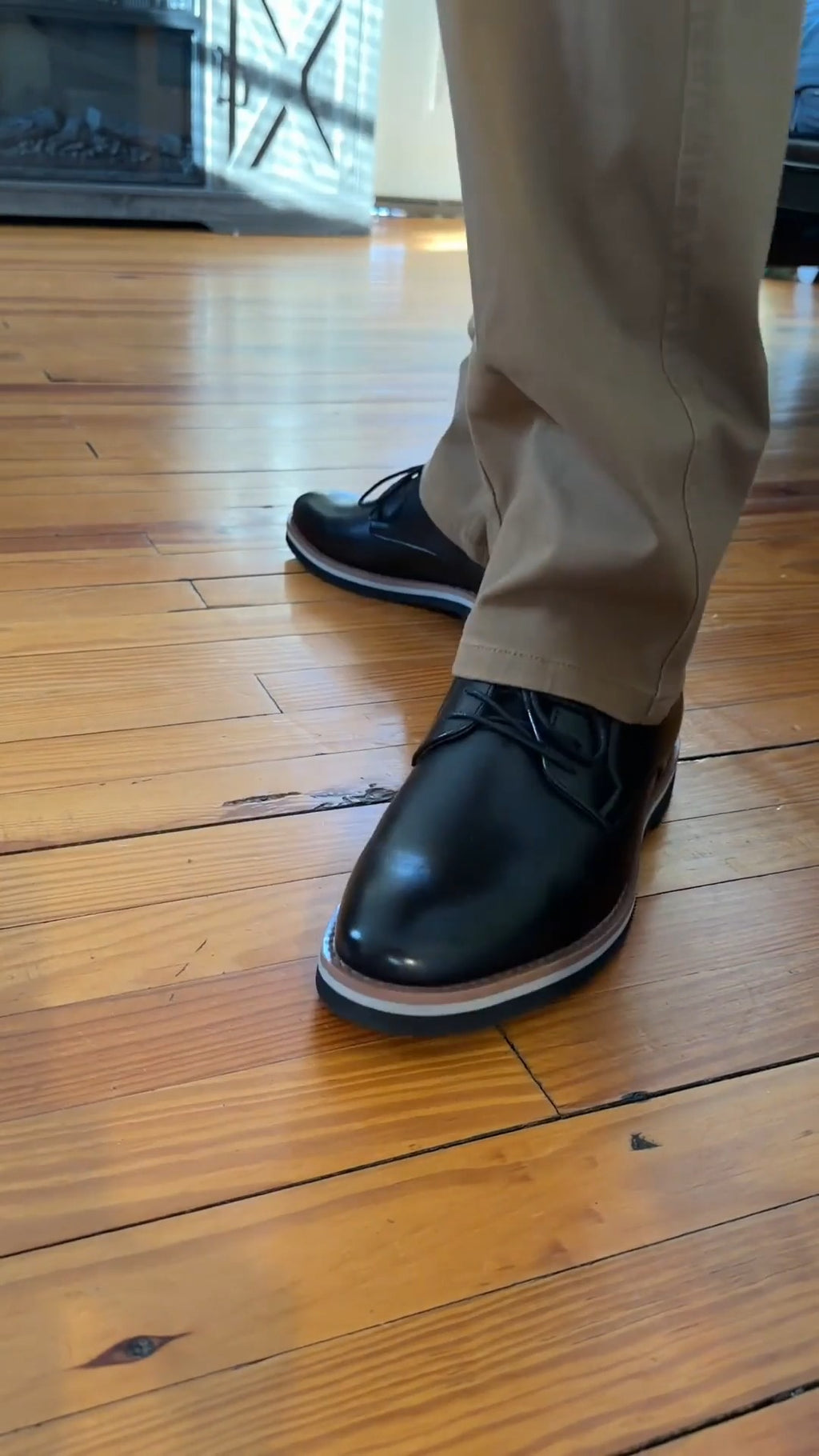 Men's Formal Dress Oxford Shoes, Black Leather Lace-Up Business Shoes For Office & Wedding
