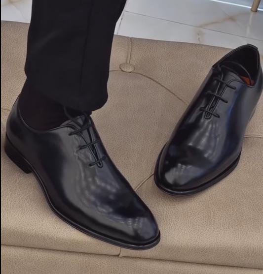 Men's Oxford Shoes Black Leather Simple Dress Shoes