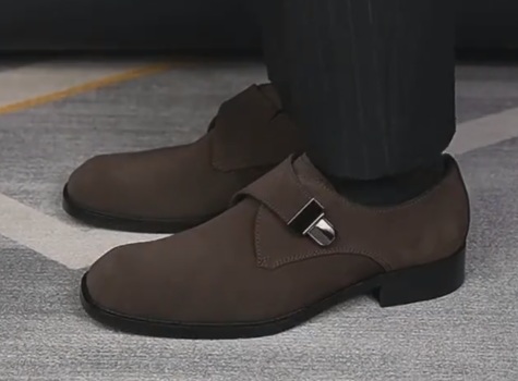 Monk Strap Leather Dress Shoes For Men Formal Business Office Wedding Oxfords