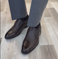 Italian Made Men Wingtip Brogue Leather Loafers