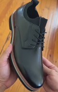 Men's Formal Dress Oxford Shoes, Black Leather Lace-Up Business Shoes For Office & Wedding