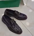 Men's Tassel Loafers Black Patent Leather Slip-On Dress Shoes