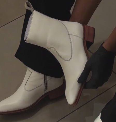 Men's White Chelsea Ankle Boots, Minimalist Leather Western Boots, Casual & Formal Footwear