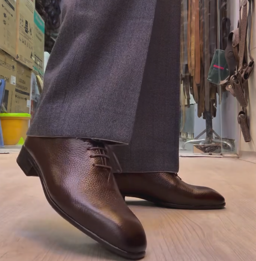 Men's Grain Leather Derby Shoes Casual Business Lace-Up Dress Shoes