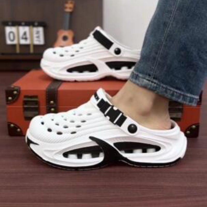 Bold Chunky Clogs Two-Tone Breathable Platform Shoes | Streetwear Style Slip-Ons