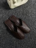 Old Money V-Cut Square Toe Leather Mules