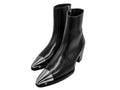 Men's Metallic Toe Shiny Leather Heel Western Boots