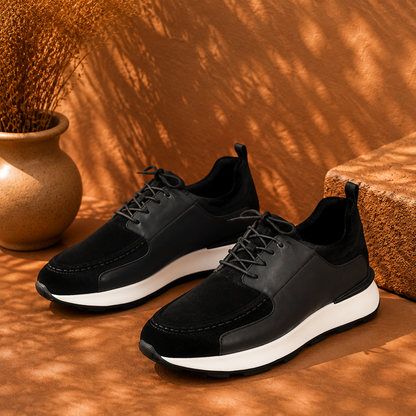 Men's Suede Glow Cow Leather Platform Casual Sneakers