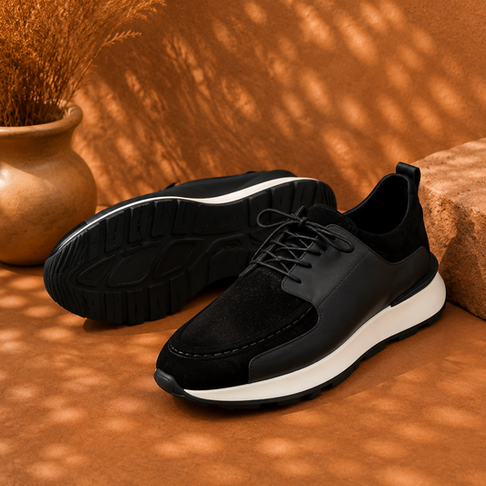 Men's Suede Glow Cow Leather Platform Casual Sneakers