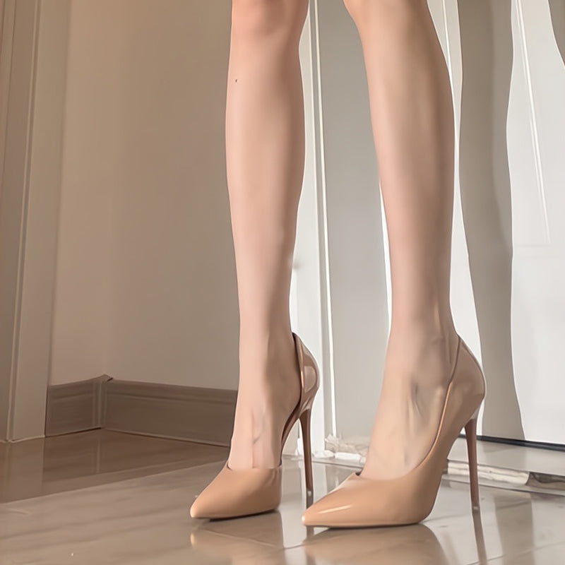 Pointed Toe Stiletto Pumps Nude - Classic Formal Office Work Heels