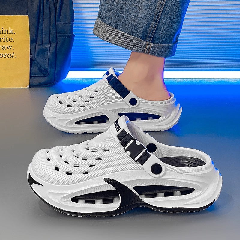 Bold Chunky Clogs Two-Tone Breathable Platform Shoes | Streetwear Style Slip-Ons